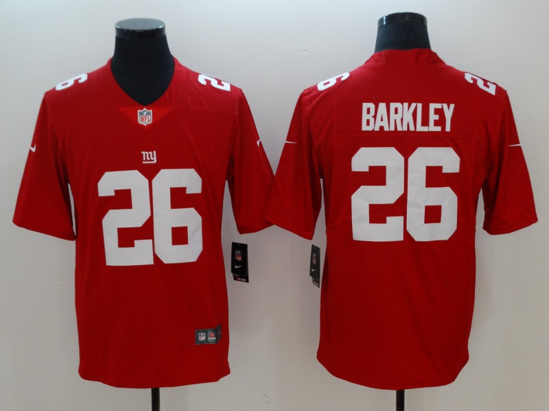 Men New York Giants 26 Barkley Red Vapor Untouchable Limited Playe NFL Jerseys